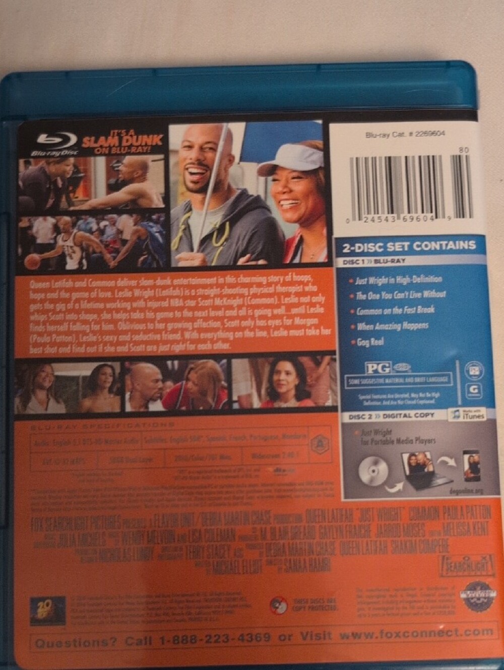 Just Wright Blu-ray + Digital Copy 2-Disc Set Queen Latifah Common - Picture 5 of 6